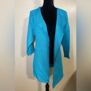 St. John Teal Long Cardigan Size: Medium